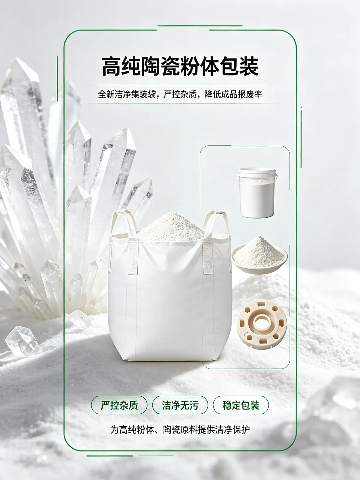 High purity ceramic powder ton bag with impurity control